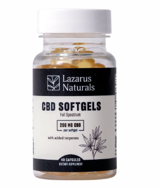 lazarus naturals cbd 200mg softgels 40 count