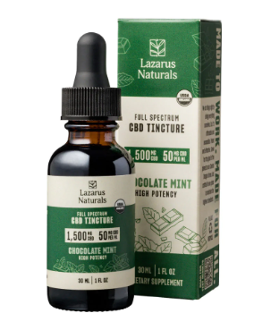 lazarus naturals cbd tincture chocolate mint 1500mg