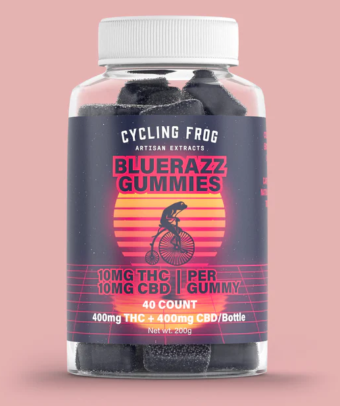 cycling frog d9+cbd bluerazz gummies 40 count