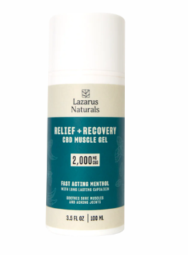 lazarus naturals cbd muscle gel relief + recovery 2000mg