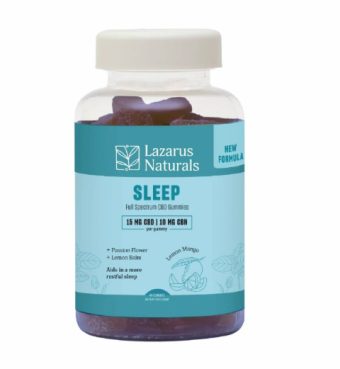 lazarus naturals lemon mango sleep cbd+cbg+cbn gummies 40 count