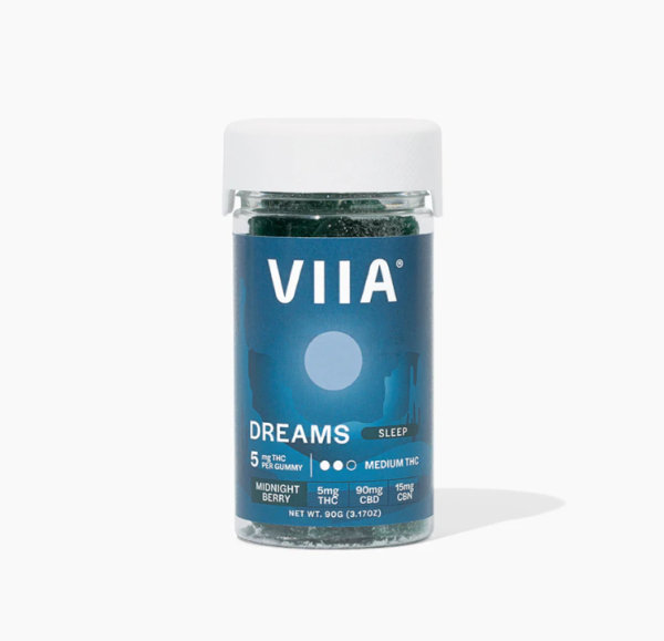 viia dreams d9+cbn gummies midnight berry 110mg