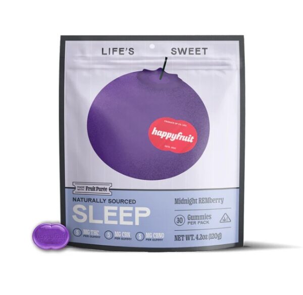 happy fruit midnight remberry d9+cbn+cbno gummies 30 count