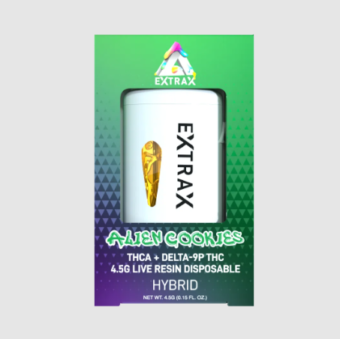 delta extrax adios blend thca+d9thcp live resin dispo alien cookies 4.5g