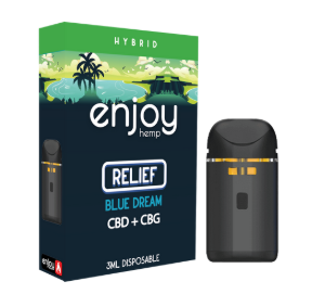 enjoy hemp cbd+cbg disposable for relief dispo blue dream 3ml