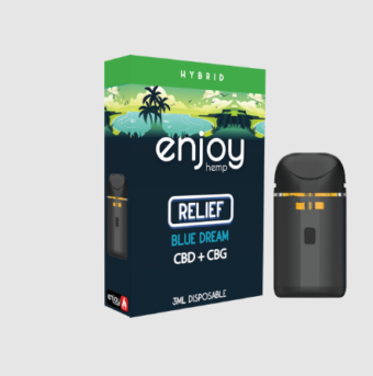 enjoy hemp cbd+cbg disposable for relief blue dream 3ml