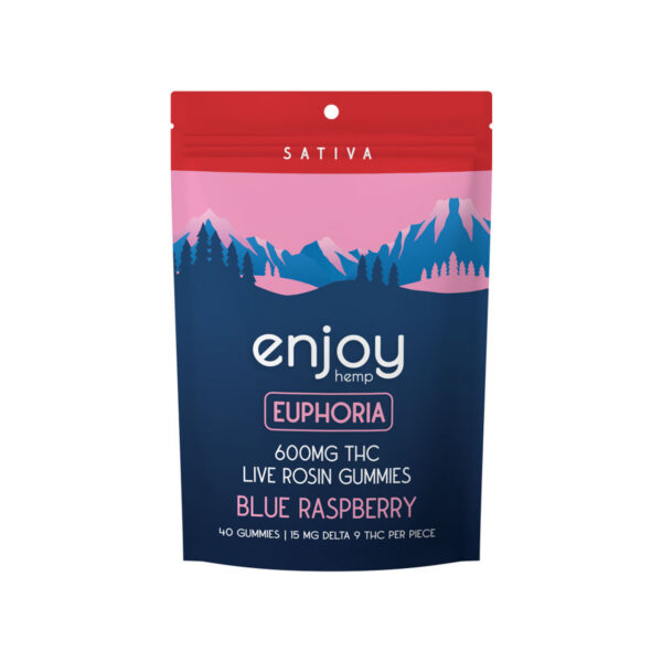 enjoy hemp d9 live rosin euphoria blue raspberry 600mg