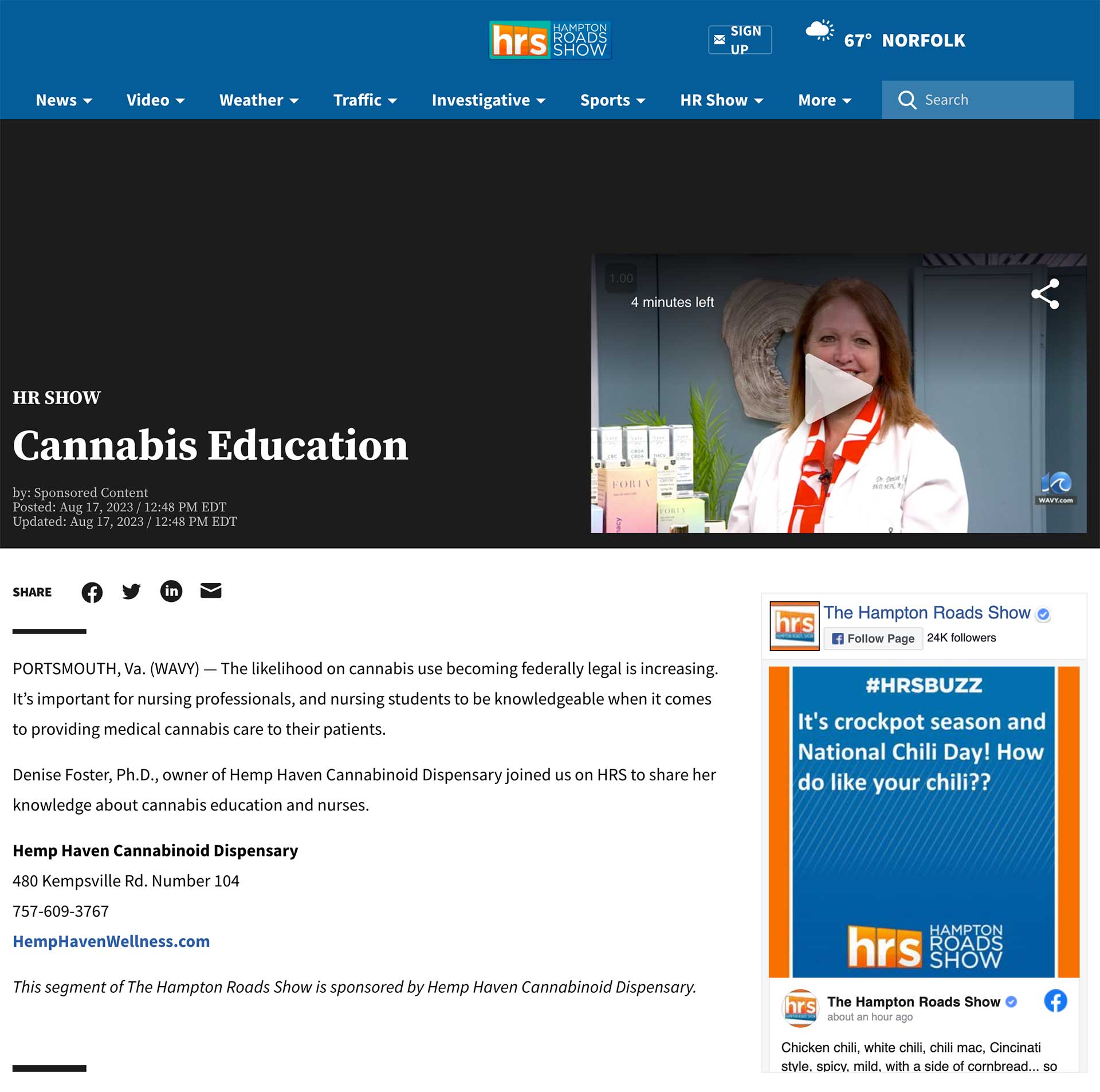 hrs cannabis education