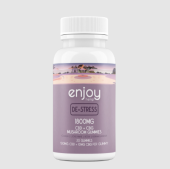 enjoy hemp cbd+cbg de stress gummies lions mane mushrooms + chaga mushrooms + reishi mushrooms + ashwaghanda 1800mg