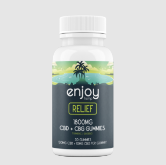 enjoy hemp cbd+cbg relief gummies turmeric + panax ginseng 1800mg