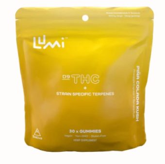 lumi piña colada kush d9 thc terpene gummies 300mg
