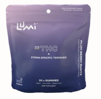 lumi plum berry runtz d9 thc terpene gummies 300mg