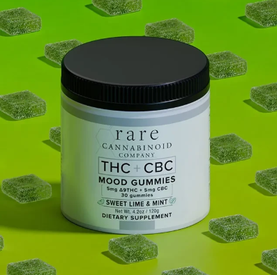 rare cannabinoid co. sweet lime & mint mood gummies thc+cbc 150mg