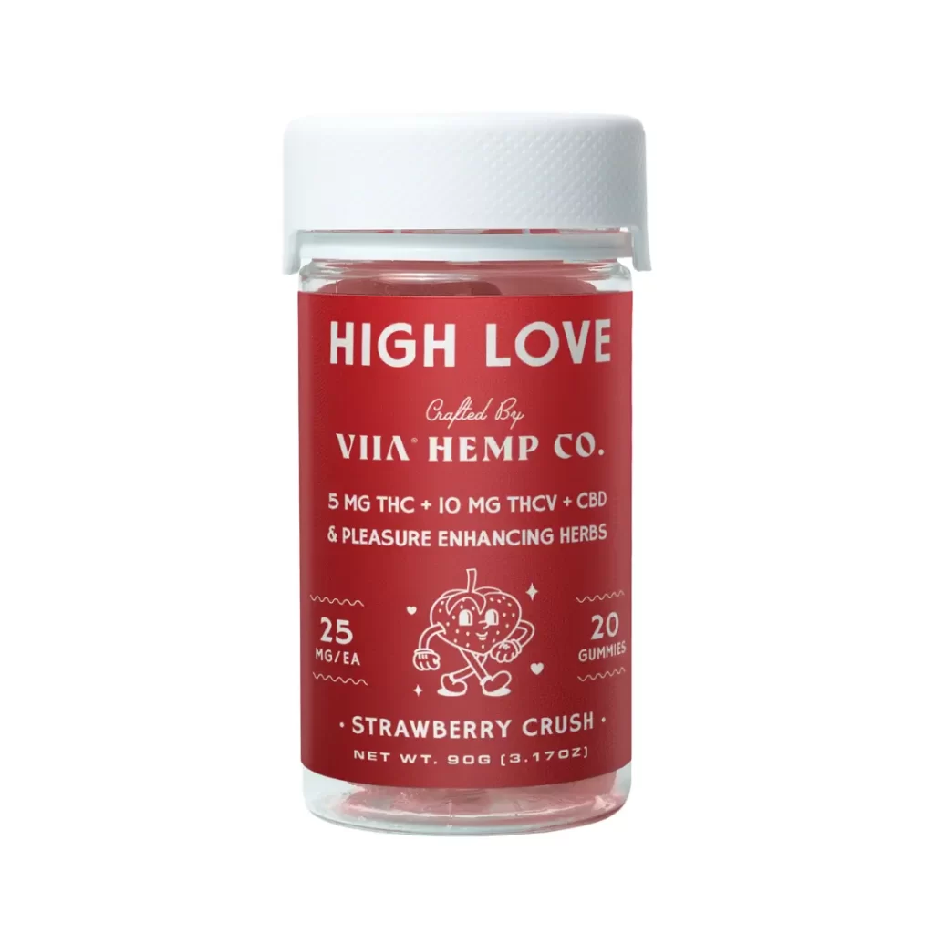 VIIA High Love THCV THC CBD Gummies Strawberry Crush