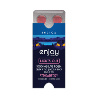 enjoy hemp live rosin d9+thcp gummies for lights out strawberry 1000mg