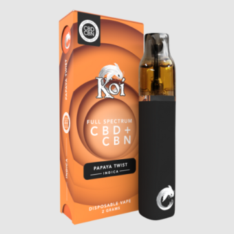 koi cbn+cbd full spectrum disposable papaya twist 2g