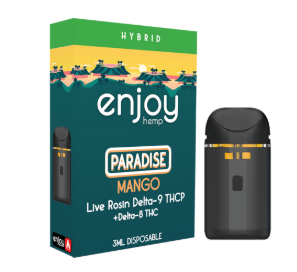 enjoy hemp live rosin d9+thcp disposable for paradise mango 3ml