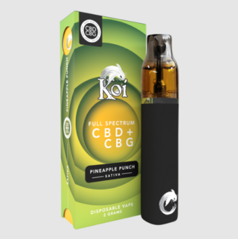 koi cbg+cbd full spectrum disposable pineapple punch 2g