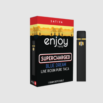 enjoy hemp pure thca disposable for supercharged blue dream 1g