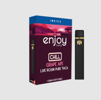 enjoy hemp pure thca disposable for chill grape ape 1g