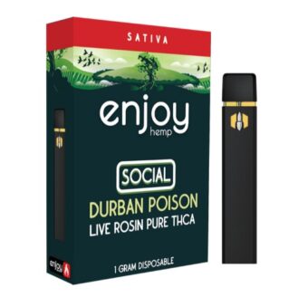 enjoy hemp pure thca disposable for social durban poison 1g