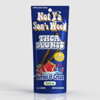 not ya son's weed berries & cream thca blunts 1.5g 2 pack