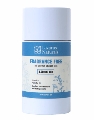 lazarus naturals fragrance free cbd balm stick 3600mg