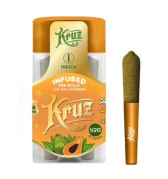 kruz thca liquid diamond pre rolls papaya og 0.5g 5ct