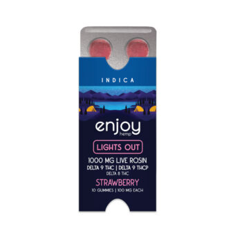 enjoy hemp live rosin d9+thcp gummies for lights out strawberry 3000mg