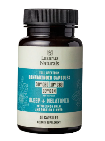 lazarus naturals sleep + melatonin cbd+cbg+cbn capsules 2000mg