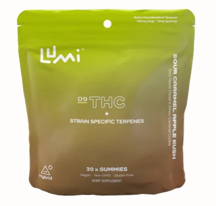 lumi sour caramel apple kush d9 thc terpene gummies 300mg
