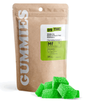 d9thc morning fruit flavors d9+thcv wake up gummies 210mg