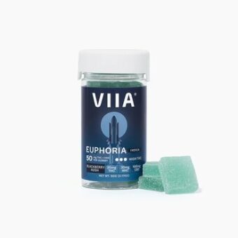 viia euphoria d9+cbd gummies blackberry kush 50mg