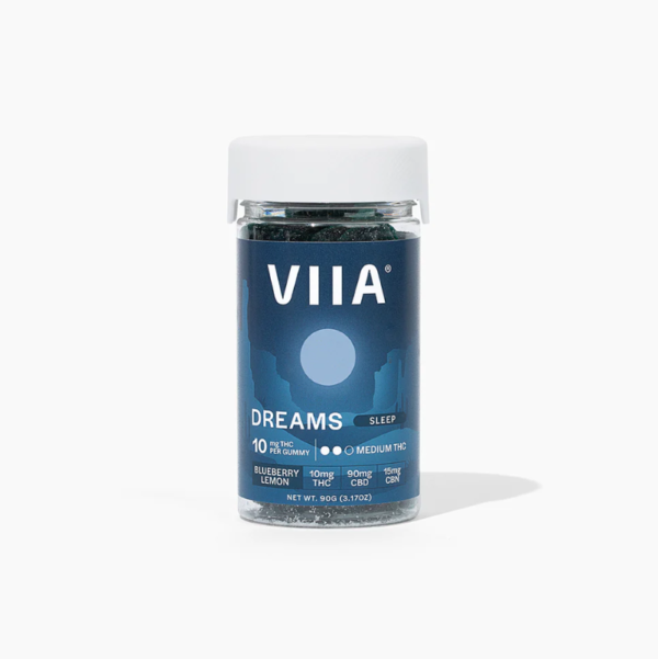 viia dreams d9+cbn gummies blueberry lemon 200mg