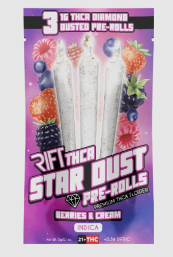 rift star dust thca pre rolls berries and cream 3g