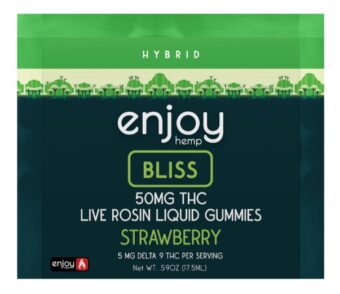 enjoy hemp d9 live rosin bliss d9 liquid gummies strawberry 50mg