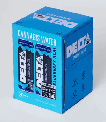 delta cannabis water blueberry acai 25mg 4 pack