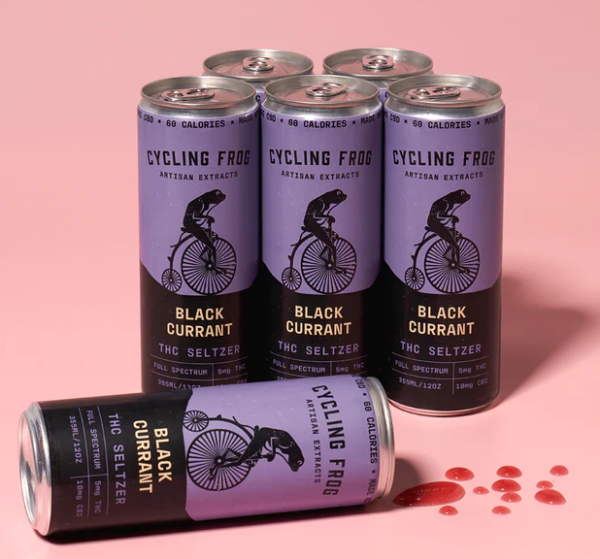 cycling frog d9+cbd seltzer black currant single can