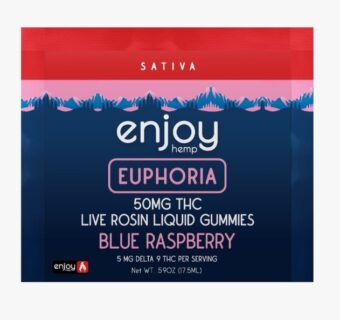 enjoy hemp d9 live rosin euphoria d9 liquid gummies blue raspberry 50mg