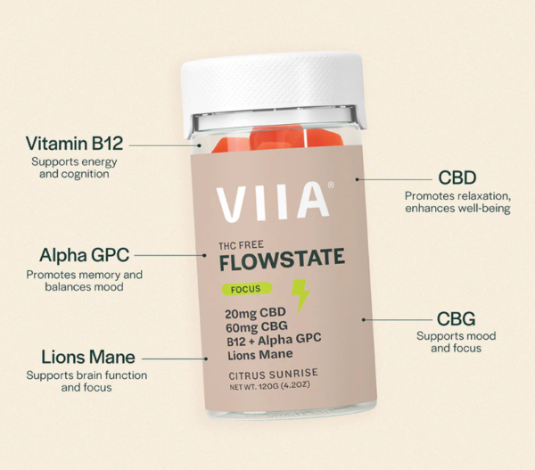 viia flowstate cbg+cbd gummies citrus sunrise 1600mg