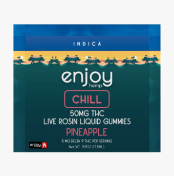 enjoy hemp d9 live rosin chill d9 liquid gummies pineapple 50mg