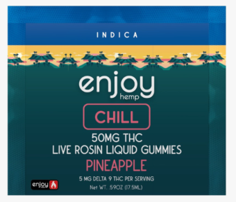 enjoy hemp d9 live rosin chill d9 liquid gummies pineapple 50mg