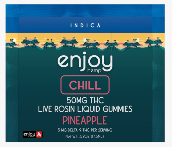 enjoy hemp d9 live rosin chill d9 liquid gummies pineapple 50mg