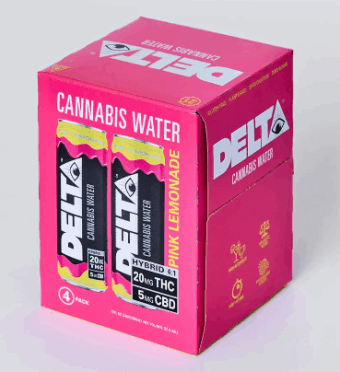delta cannabis water pink lemonade 25mg 6 pack