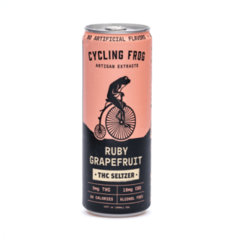 cycling frog d9+cbd seltzer ruby grapefruit single can