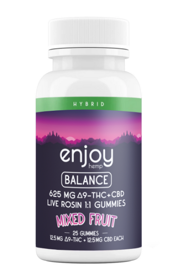 enjoy hemp 1:1 live rosin delta 9 thc/cbn gummies sleep 625mg (copy)