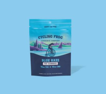 cycling frog bluerazz thc+cbd gummies 10 count