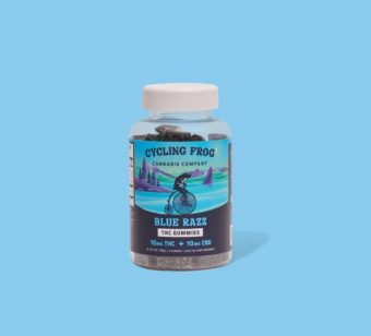 cycling frog bluerazz thc+cbd gummies 10 count