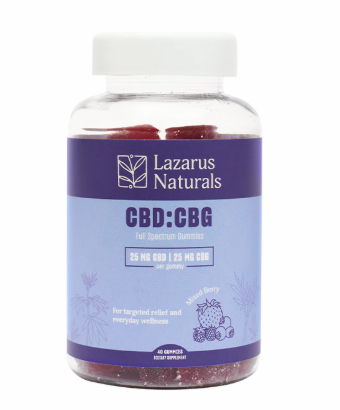 lazarus naturals cbd+cbg gummies mixed berry 10 count