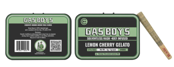 gas boys thca infused pre roll jelly donut 1g 5 count (copy)